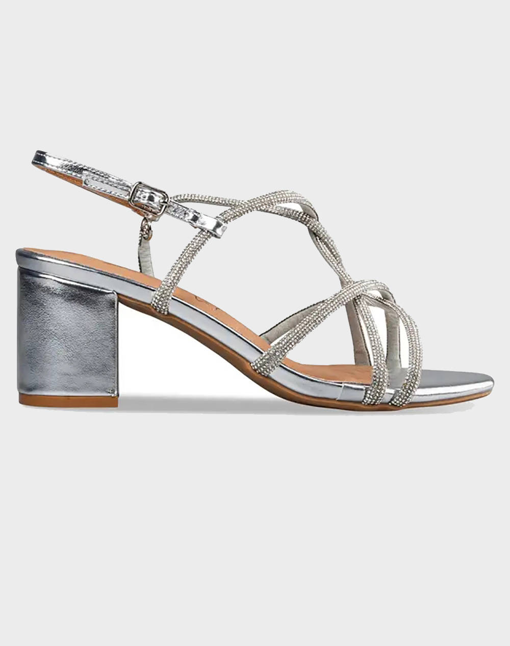 Envie Women''S Synthetic Sandals With Thick Heel Women Footwear Sandals Metallicsilver Imitation Leather E37 21113 Silver Female Sandals
