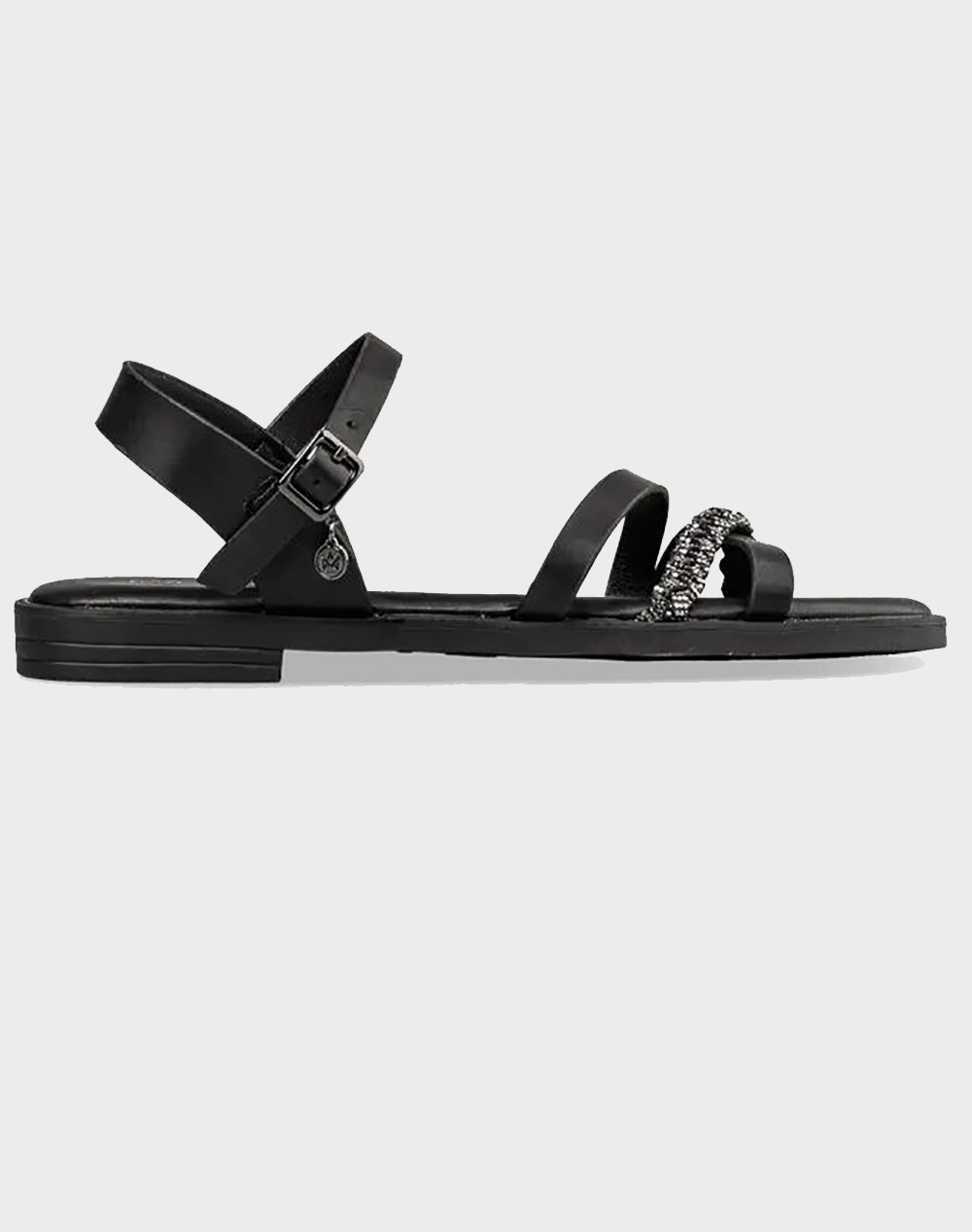Envie Women''S Synthetic Flat Sandals Women Footwear Sandals Black Imitation Leather E96 21414 Black Female Sandals Black
