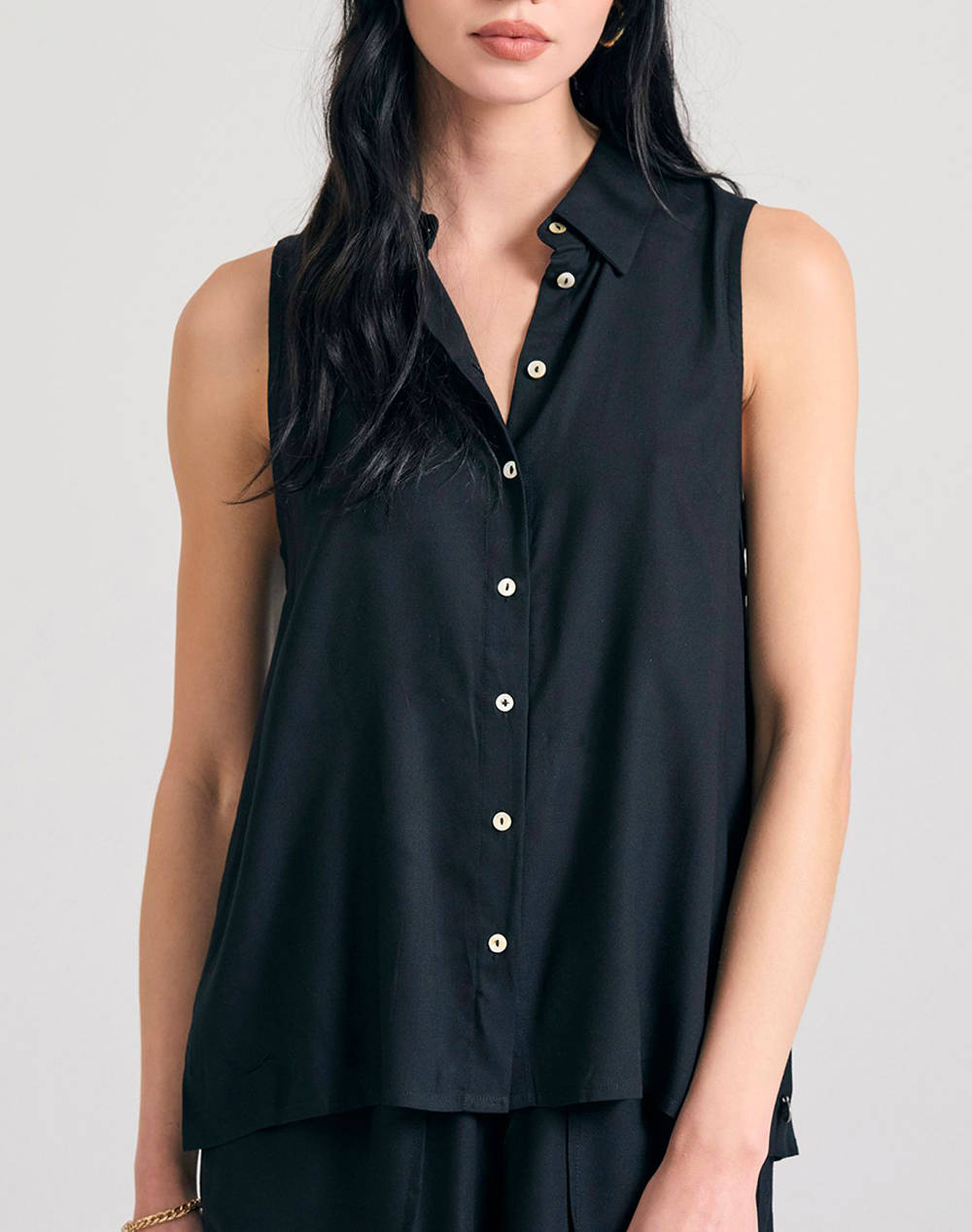 Funky Buddha Women''S Casual Shirt Women Clothes Shirts Black Viscose Fbl011 101 05 Black Female Shirts Black