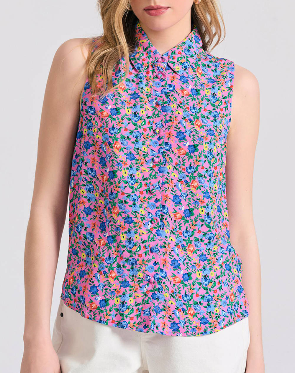 Funky Buddha Women''S Casual Shirt Women Clothes Shirts Mixed Viscose Fbl011 108 05 Bubblegum Female Shirts