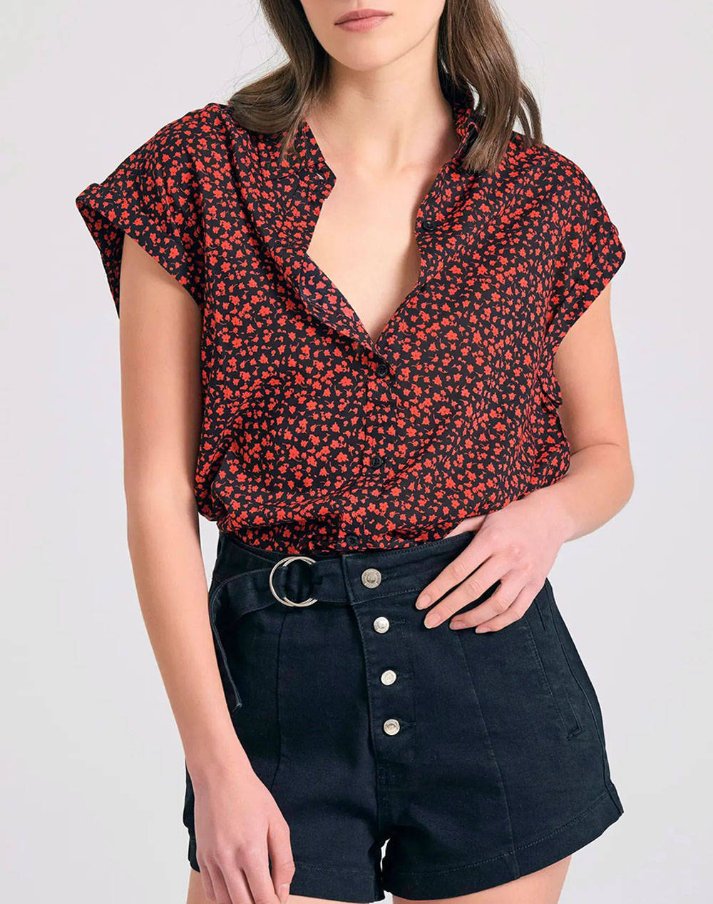 Funky Buddha Women''S Casual Shirt Women Clothes Shirts Black Viscose Fbl011 119 05 Black Female Shirts Black