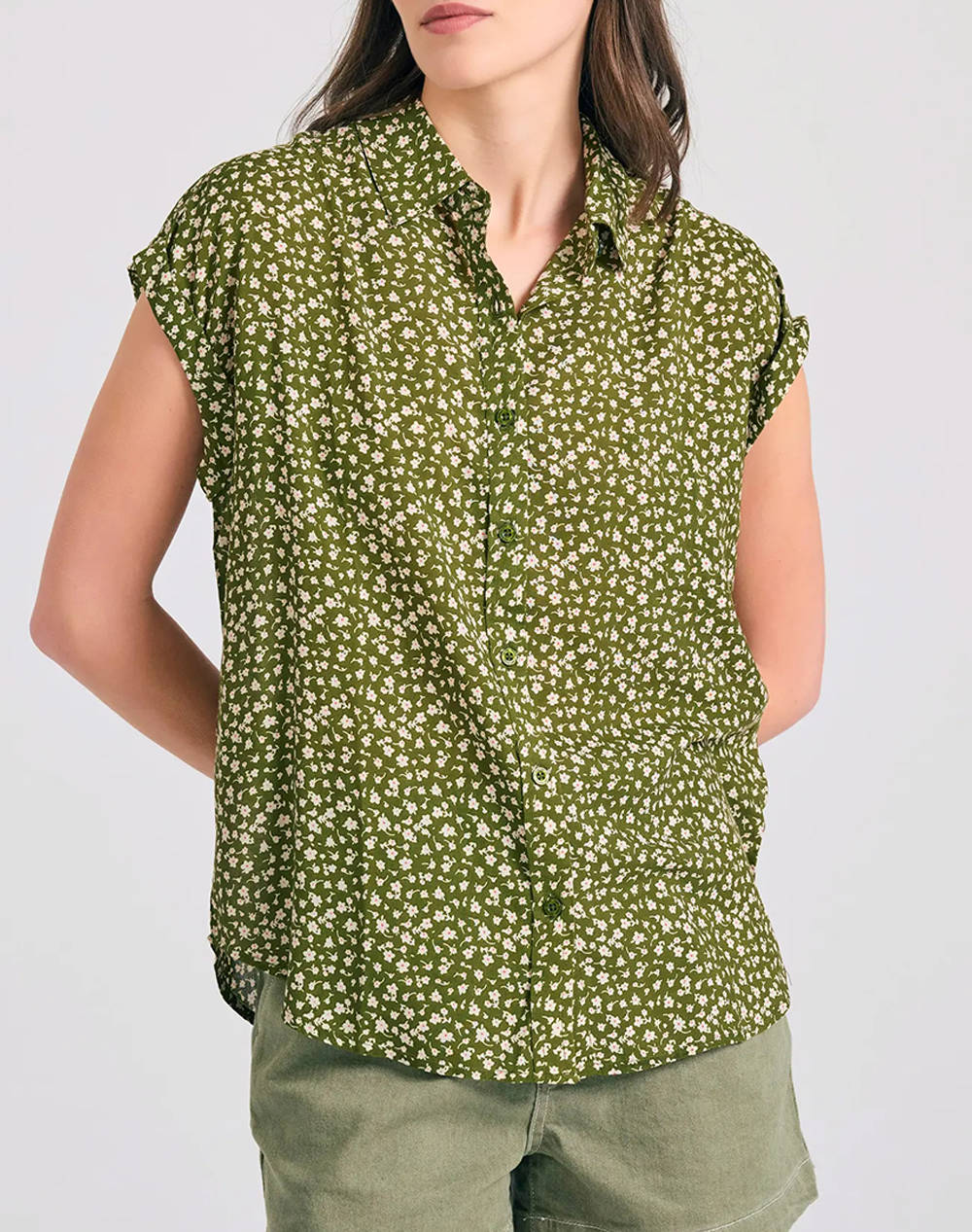 Funky Buddha Women''S Casual Shirt Women Clothes Shirts Khaki Viscose Fbl011 119 05 Khaki Female Shirts Khaki