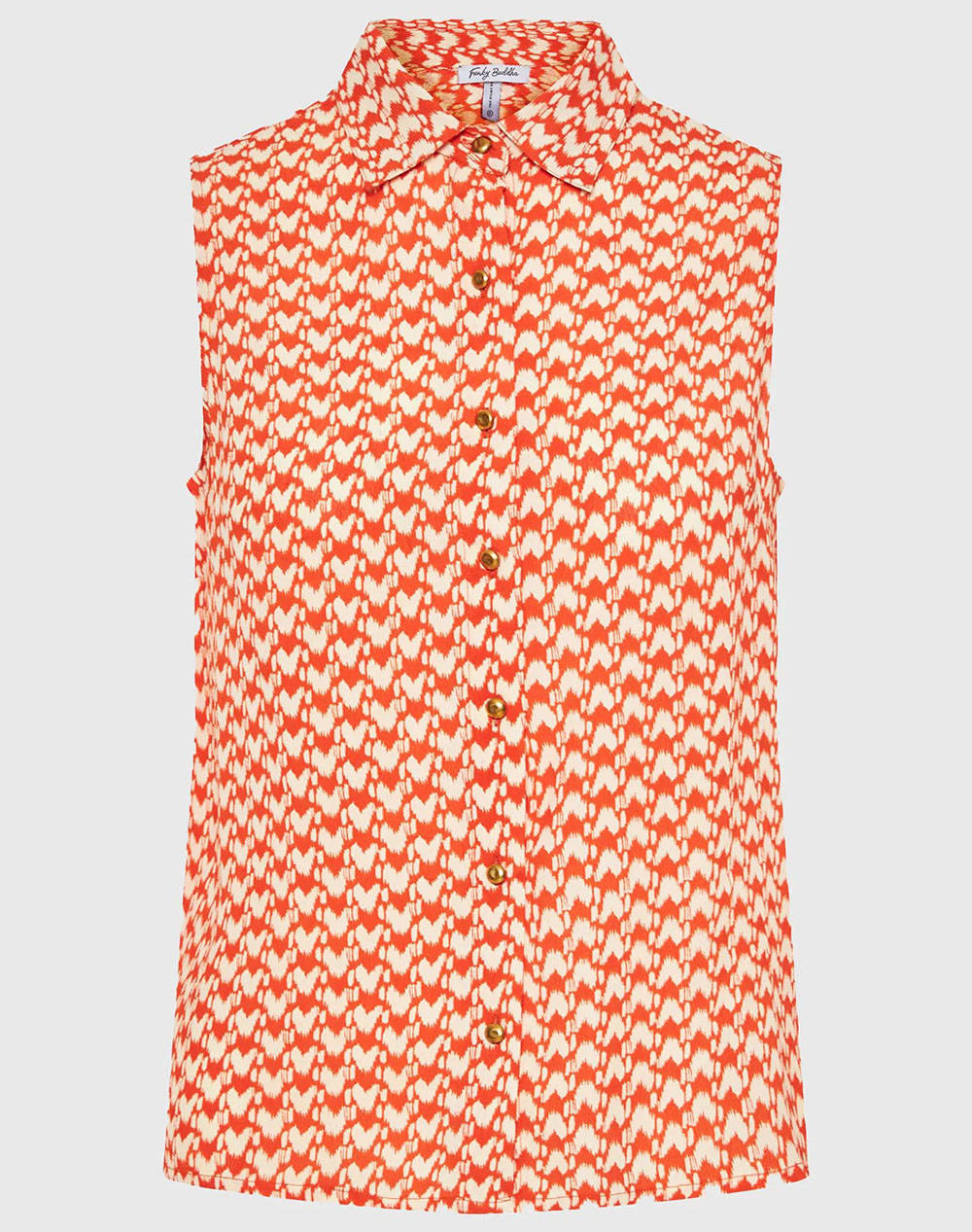 Funky Buddha Women''S Casual Shirt Women Clothes Shirts Orange Viscose Fbl011 121 05 Mandarin Female Shirts