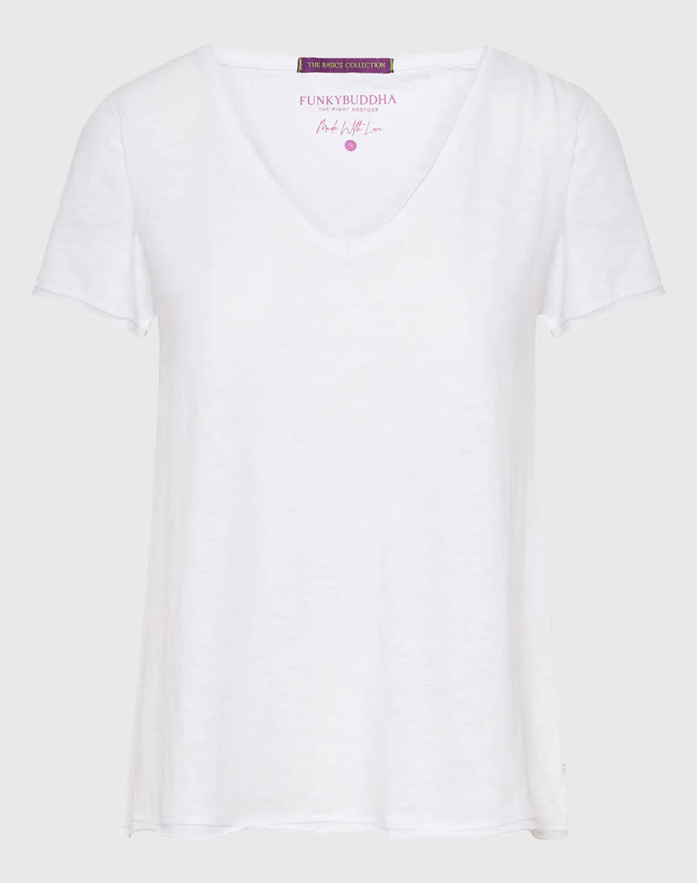 Funky Buddha Women''S Basic Short Sleeve Blouse Women Clothes Tops T Shirts White Cotton Fbl011 100 04 White Female T-Shirts