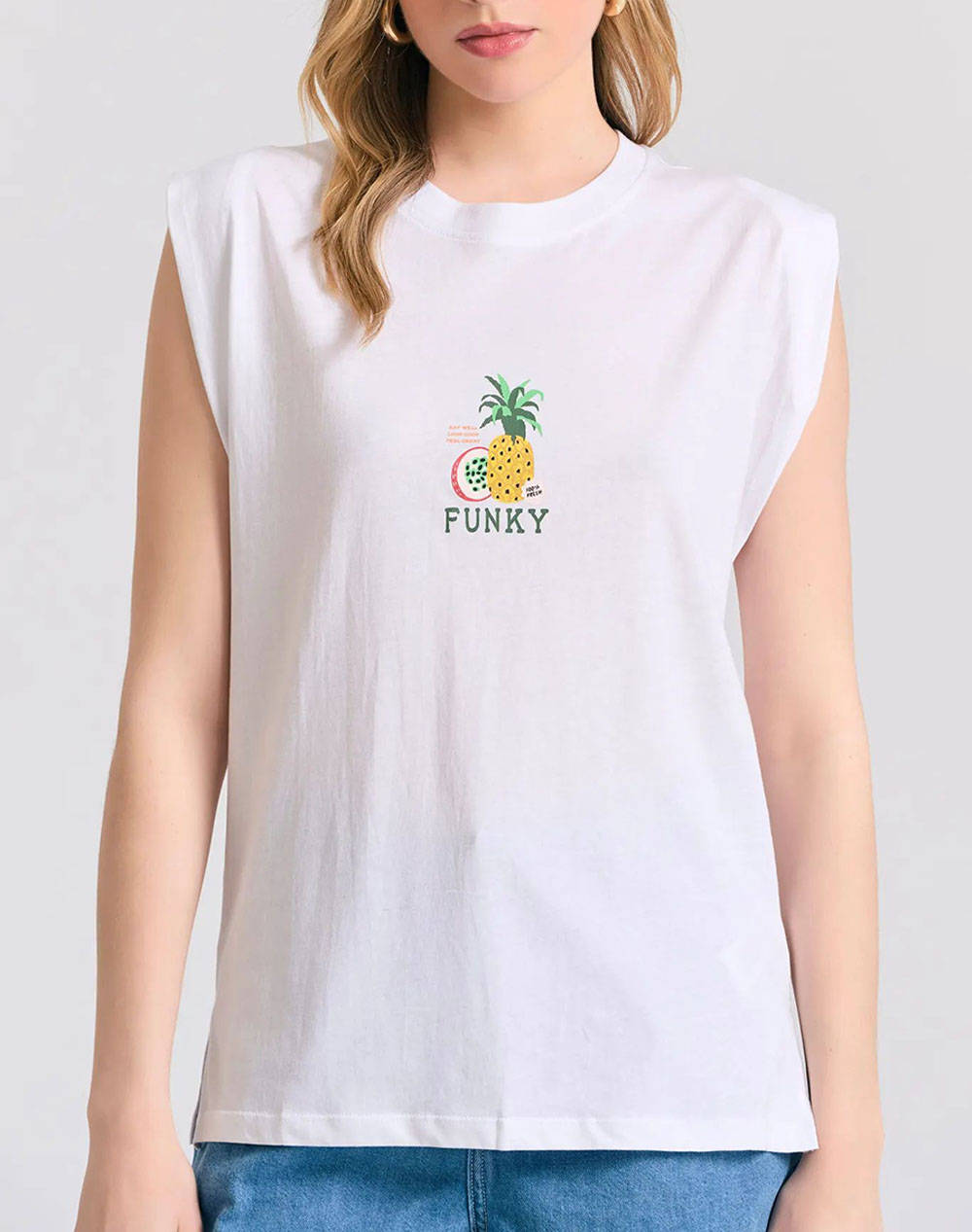 Funky Buddha Women''S Printed T Shirt Women Clothes Tops T Shirts White Cotton Fbl011 118 04 White Female T-Shirts