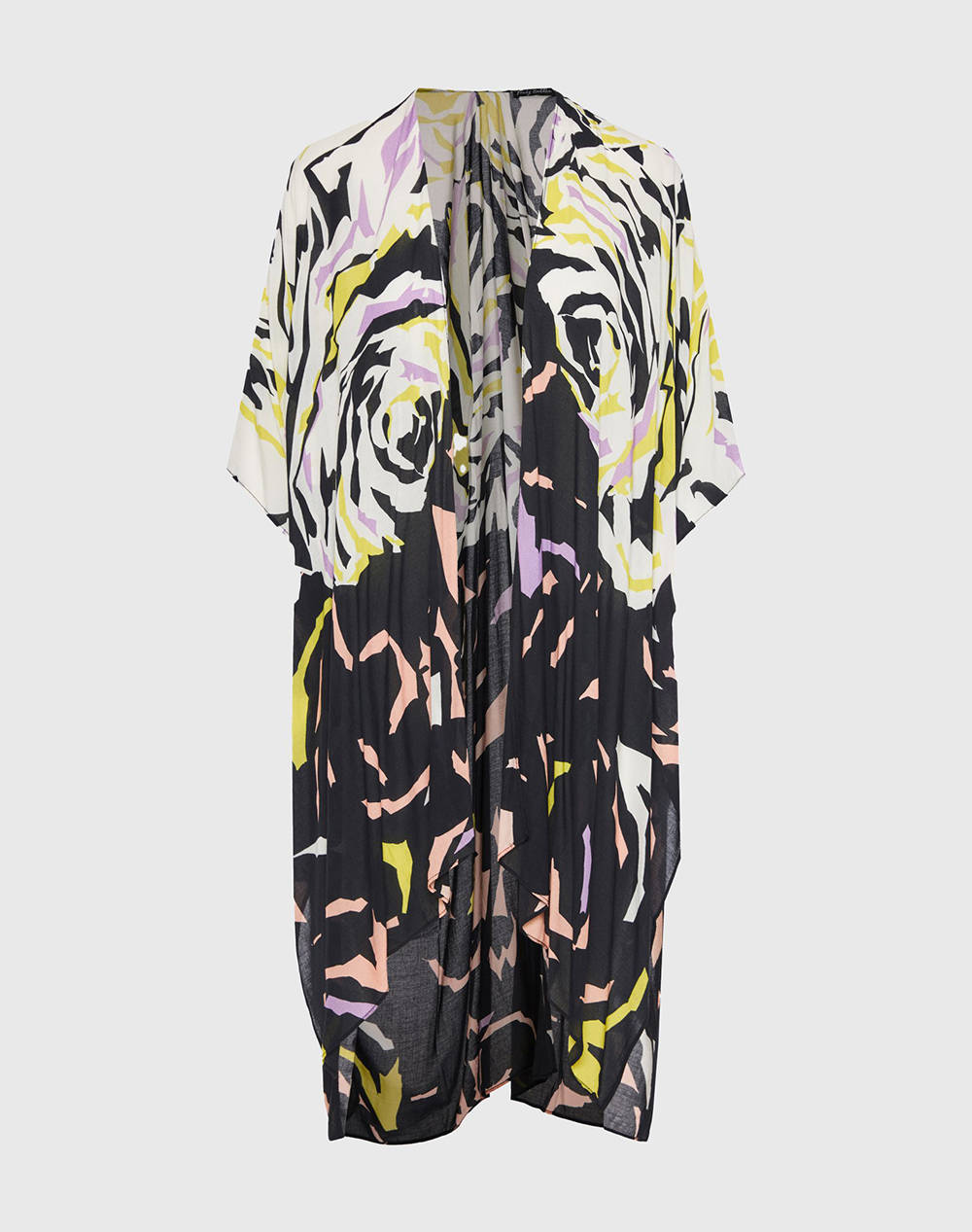 Funky Buddha Women''S Kimono Women Clothes Outerwear Blazers Multi Viscose Fbl011 111 10 Multi Female Blazers