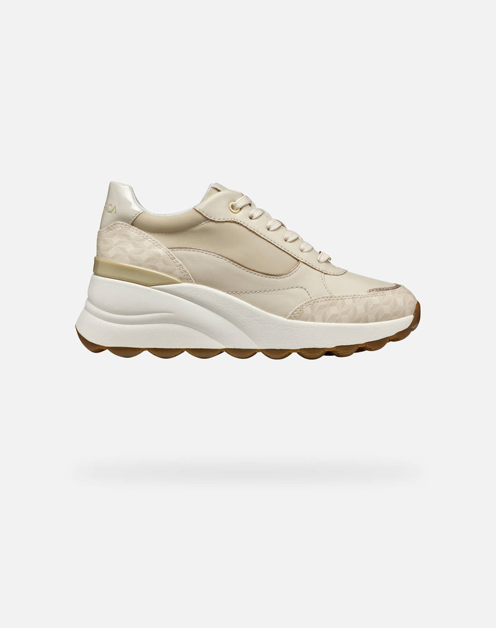 Geox D Spherical Ec13 A Nap+Pr.Syn Women Footwear Sneakers Biege Leather,Synthetic,Fabric D45Waa08504C1122 C1122 Female Sneakers Biege