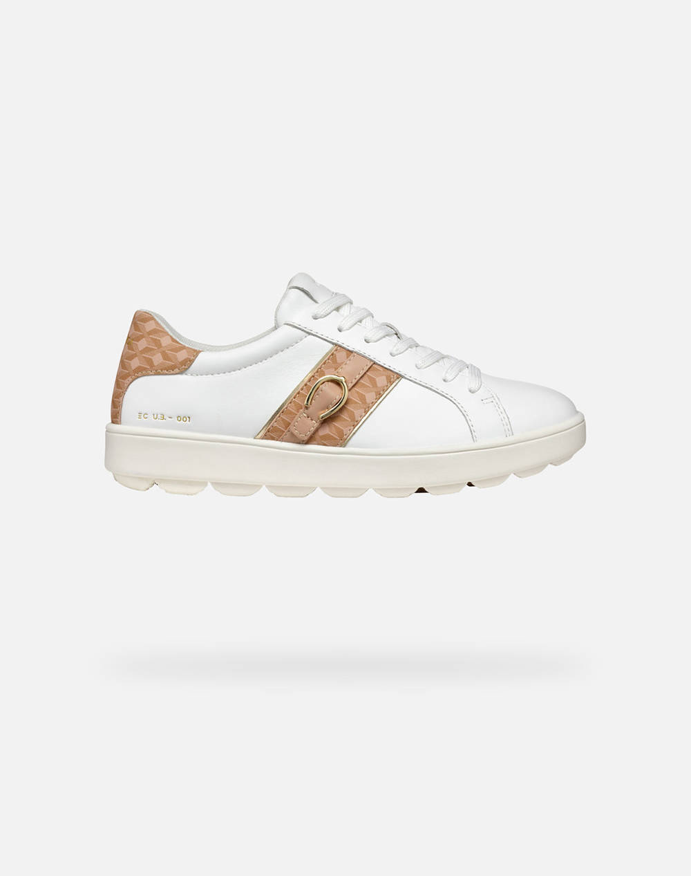 Geox D Spherica Ecub 1 A Na+Pr.Sy Women Footwear Sneakers White Leather,Synthetic D46Wea08504C1Z8Z C1Z8Z Female Sneakers