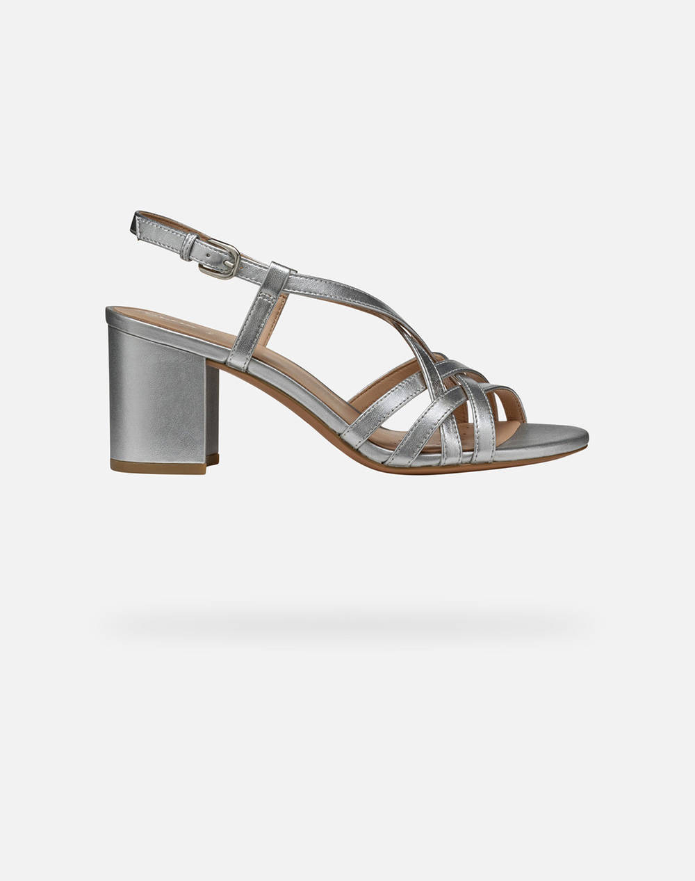 Geox D Virnilisa 65 S B Met.Sheep Women Footwear Sandals Metallicsilver Leather D55Yzb000Y2C1007 C1007 Female Sandals