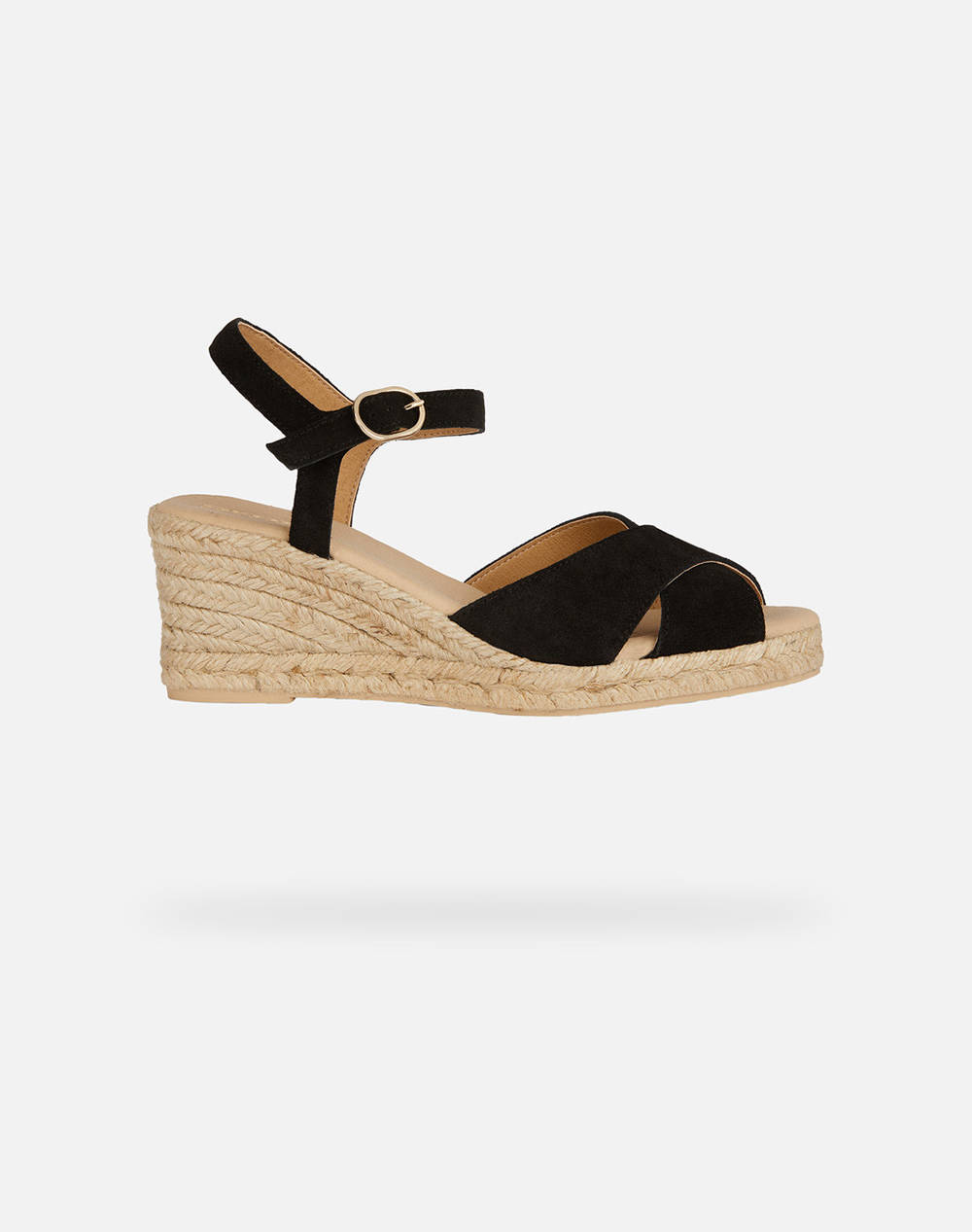 Geox D Gelsa Low C Suede Women Footwear Sandals Black Leather D45Ngc00022C9999 C9999 Female Sandals Black