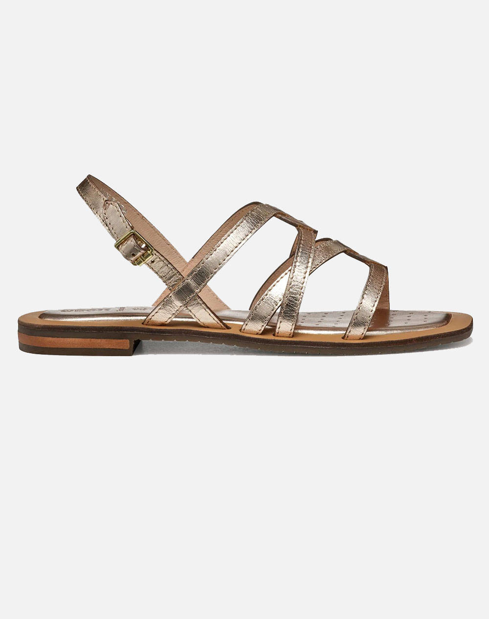 Geox D Sozy Qc A Metal.Buffalo Women Footwear Sandals Gold Leather D55Yfa000N6C2012 C2012 Female Sandals Gold