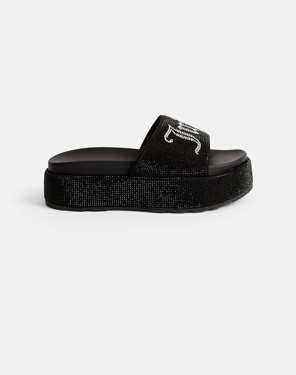 Juicy Couture Dora Diamante Stacked Sandal Early Delivery Women Footwear Flip Flops Black Synthetic Jcfyl222007 101 Female Flip Flops Black