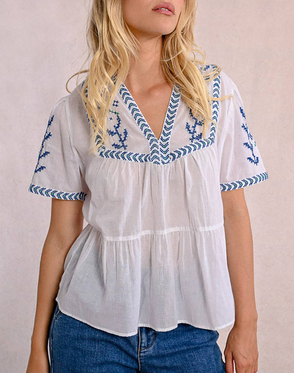 Molly Bracken Ladies Woven Top Women Clothes Tops Tops/Bodies White Cotton Z661De White Female Tops/Bodies
