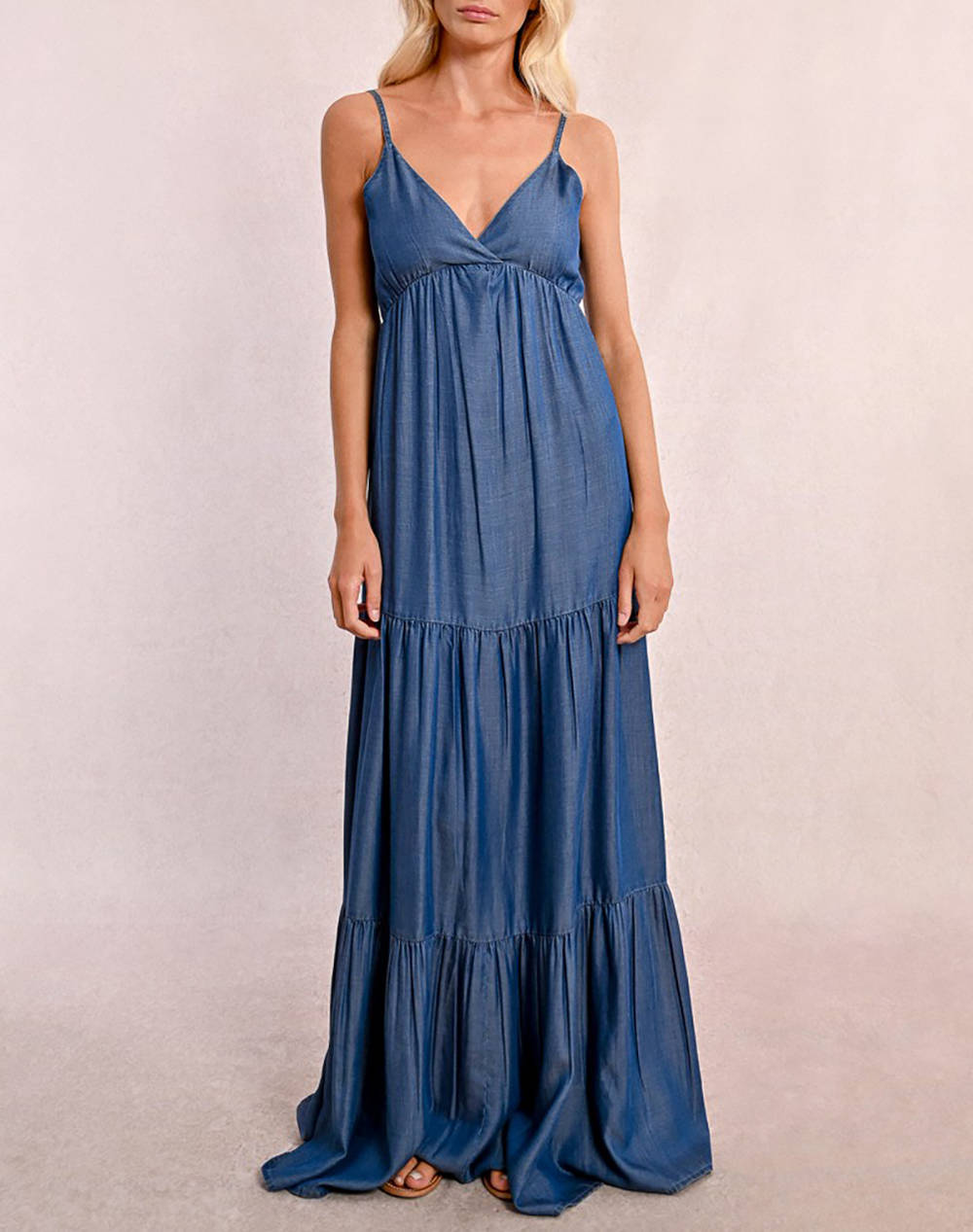 Molly Bracken Ladies Woven Dress Women Clothes Dresses Denimblue Viscose Z624De Denim Blue Female Dresses Blue