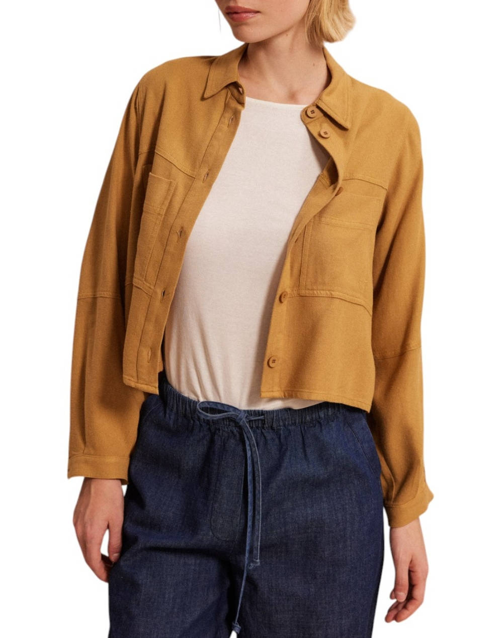 Namaste Jacket Women Clothes Outerwear Outerwear Jackets Camel Linen,Synthetic Ss0525005 Camel Female Jackets