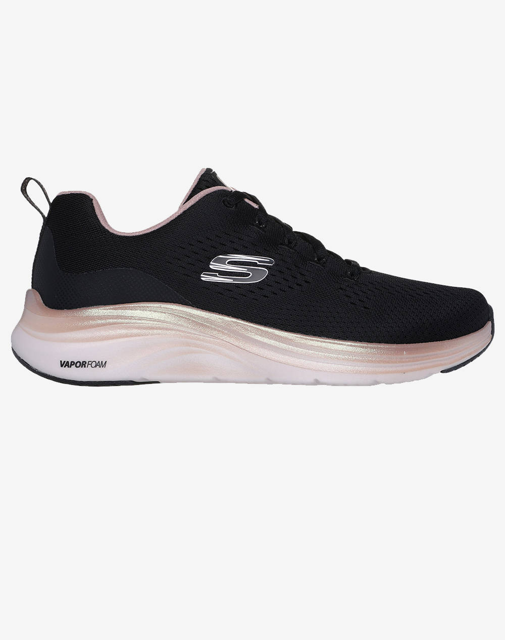 Skechers Engineered Mesh W/ Metallic Trim Lace Up W/ Air Cooled Mf Women Footwear Sneakers Black Fabric 150025_Bkrg Bkrg Female Sneakers Black