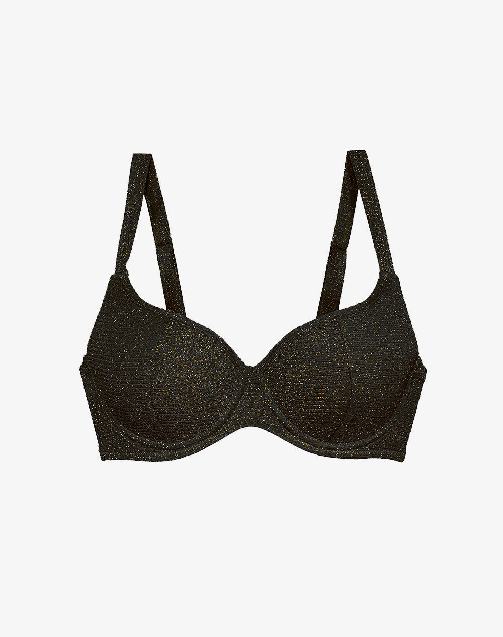 Solano 55 1/Swim Top Women Clothes Swimwear Bikini Top Black Elastic,Synthetic 40 1550E Black Female Bikini Top Black