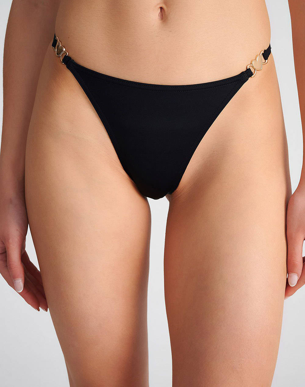 Sugarfree Slip Women Clothes Swimwear Bikini Bottom Black Elastic,Synthetic 25802105 110 Female Bikini Bottom Black