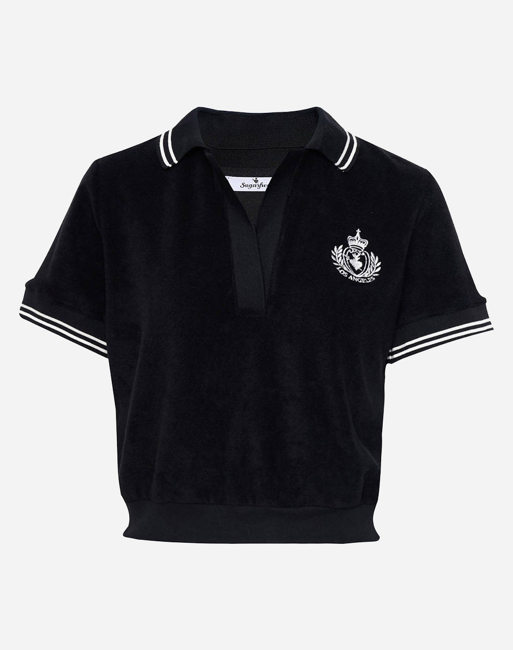 Sugarfree Top Women Clothes Tops Polo Black Elastic,Synthetic 25812101 110 Female Polo Black