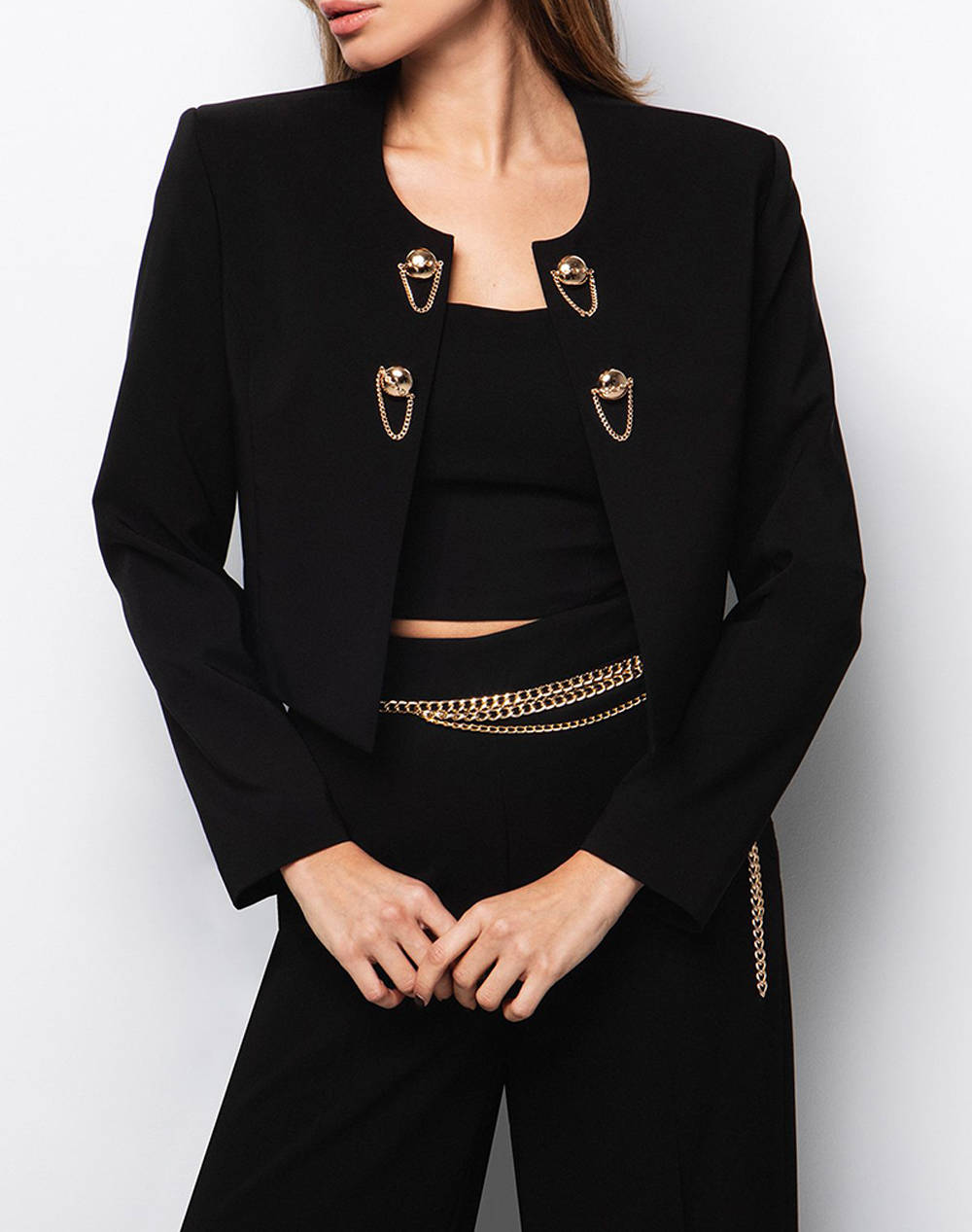 Toi&Moi Jacket Women Clothes Outerwear Blazers Black Elastic,Synthetic 40 0796 125 320 Female Blazers Black