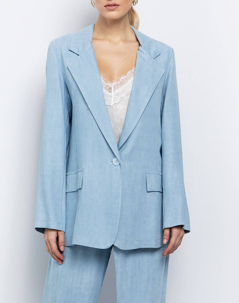 Toi&Moi Jacket Women Clothes Outerwear Blazers Lightblue Synthetic 40 0806 125 1012 Female Blazers Blue