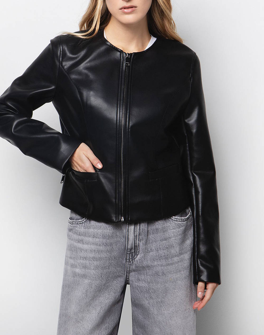 Toi&Moi Jacket Women Clothes Outerwear Outerwear Jackets Black Cotton,Synthetic 60 1644 125 320 Female Jackets Black