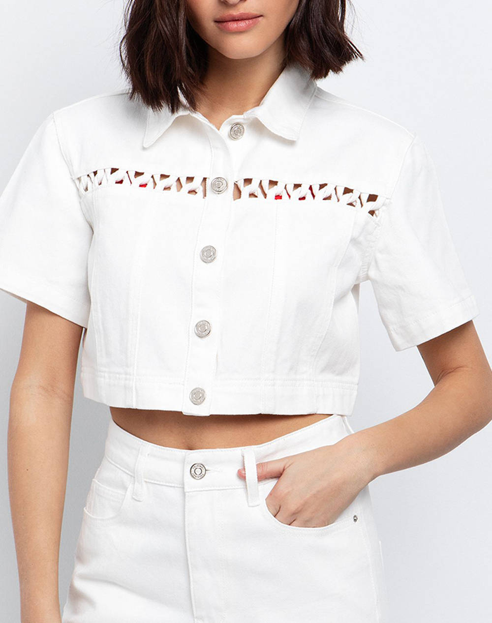 Toi&Moi Jacket Women Clothes Outerwear Outerwear Jackets White Cotton,Viscose,Synthetic 60 1660 125 300 Female Jackets