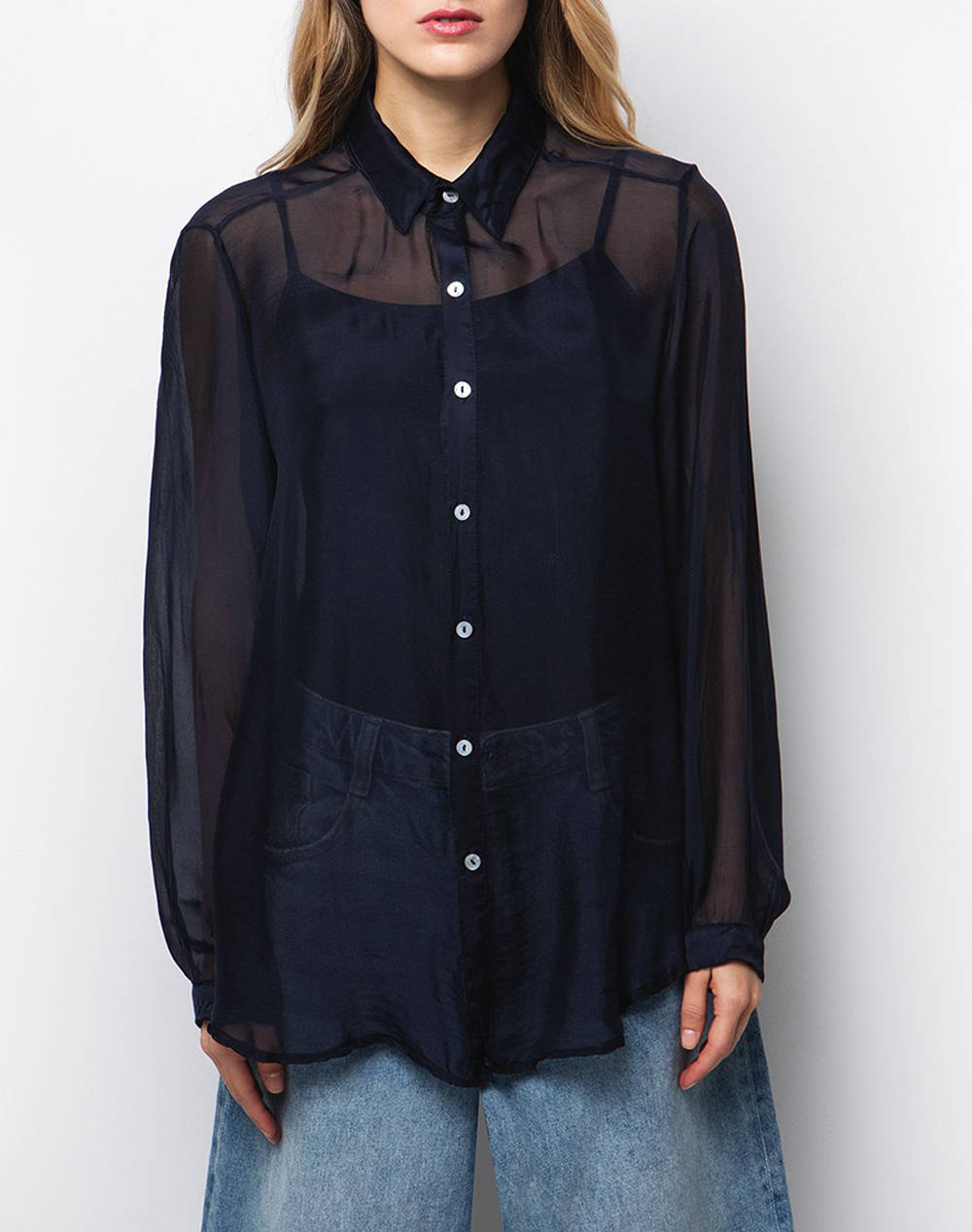 Toi&Moi Shirts Women Clothes Shirts Navyblue Viscose,Synthetic 30 5462 125 350 Female Shirts Blue