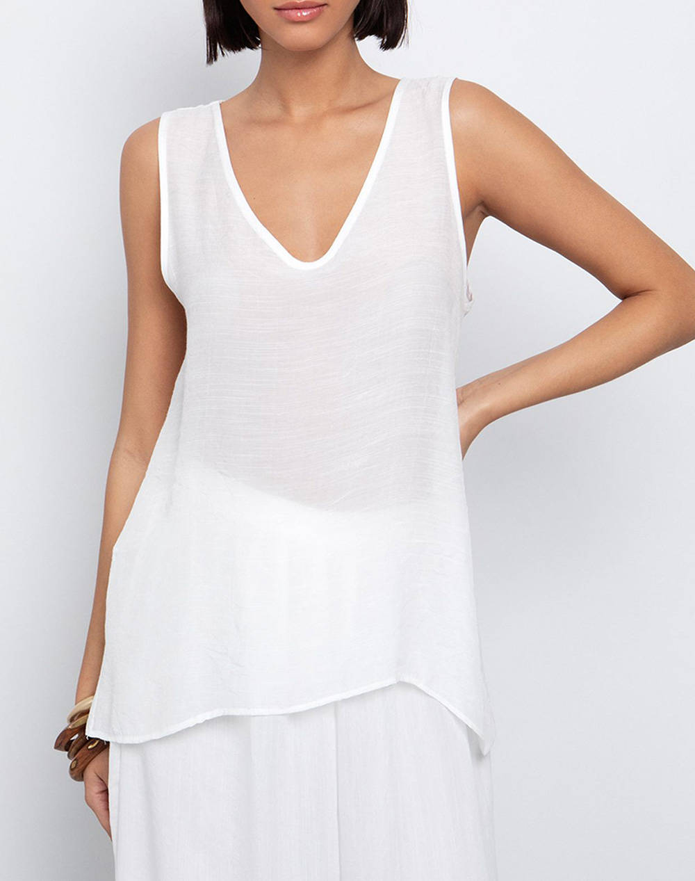 Toi&Moi T Shirt Women Clothes Tops T Shirts White Viscose,Synthetic 30 5600 125 300 Female T-Shirts