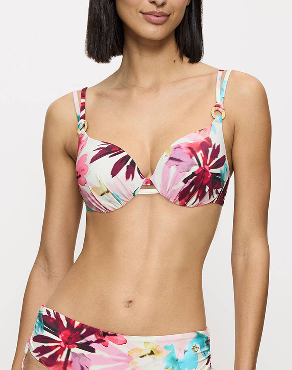 Triumph Summer Fleur Wp Women Clothes Swimwear Bikini Top Multi Elastic,Synthetic 10222310 M020 Female Bikini Top