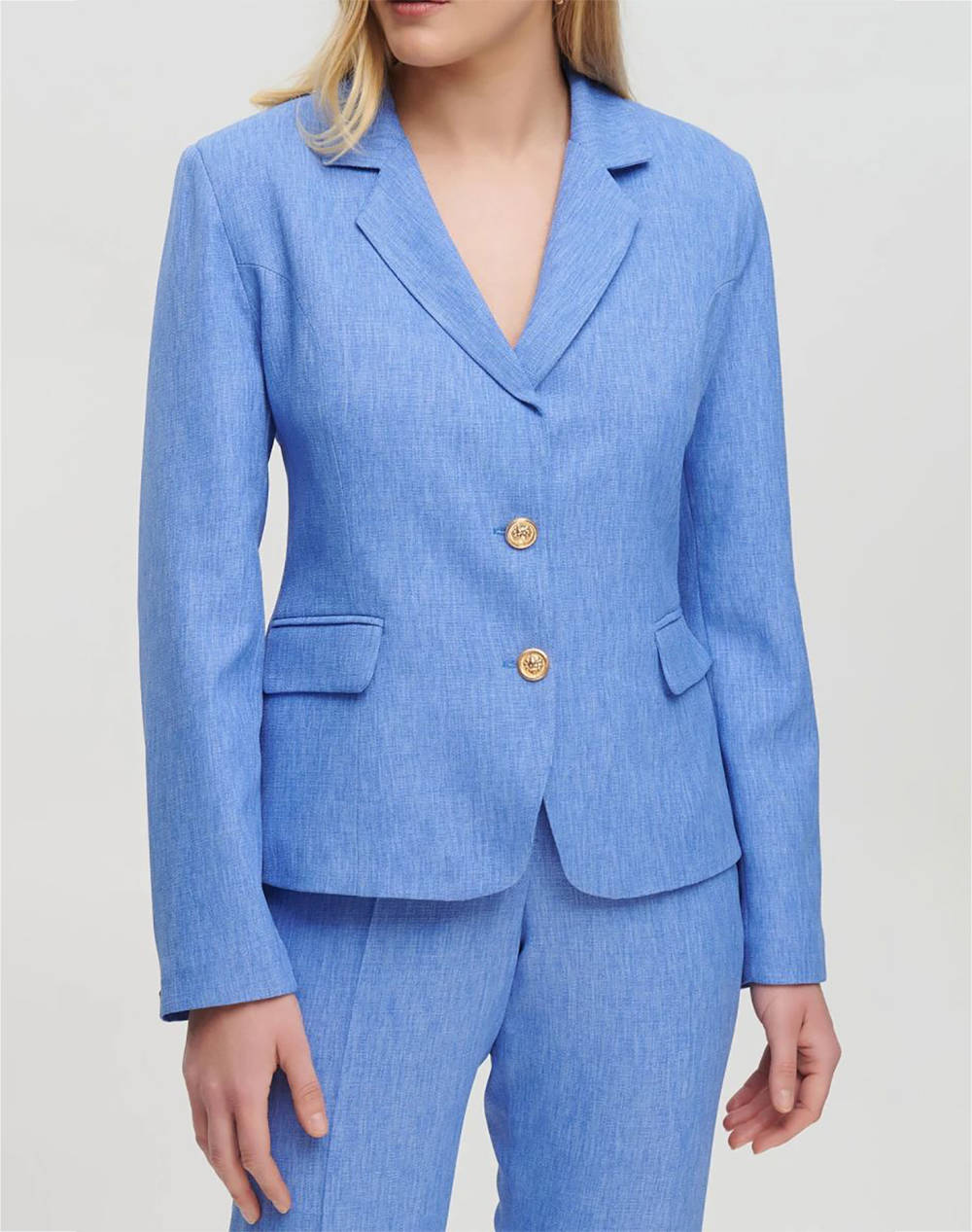 Fibes Jacket Women Clothes Outerwear Blazers Lightblue Cotton,Synthetic 01 6004N Light Blue Female Blazers Blue