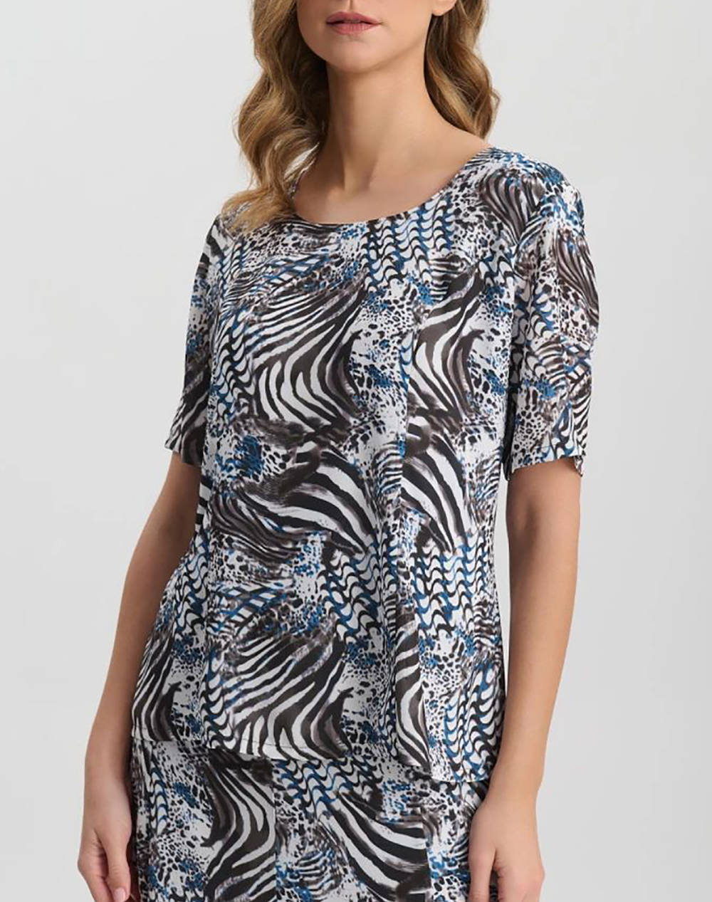Veto Blouse Women Clothes Tops T Shirts Multi Synthetic 03 7050 Blue Female T-Shirts