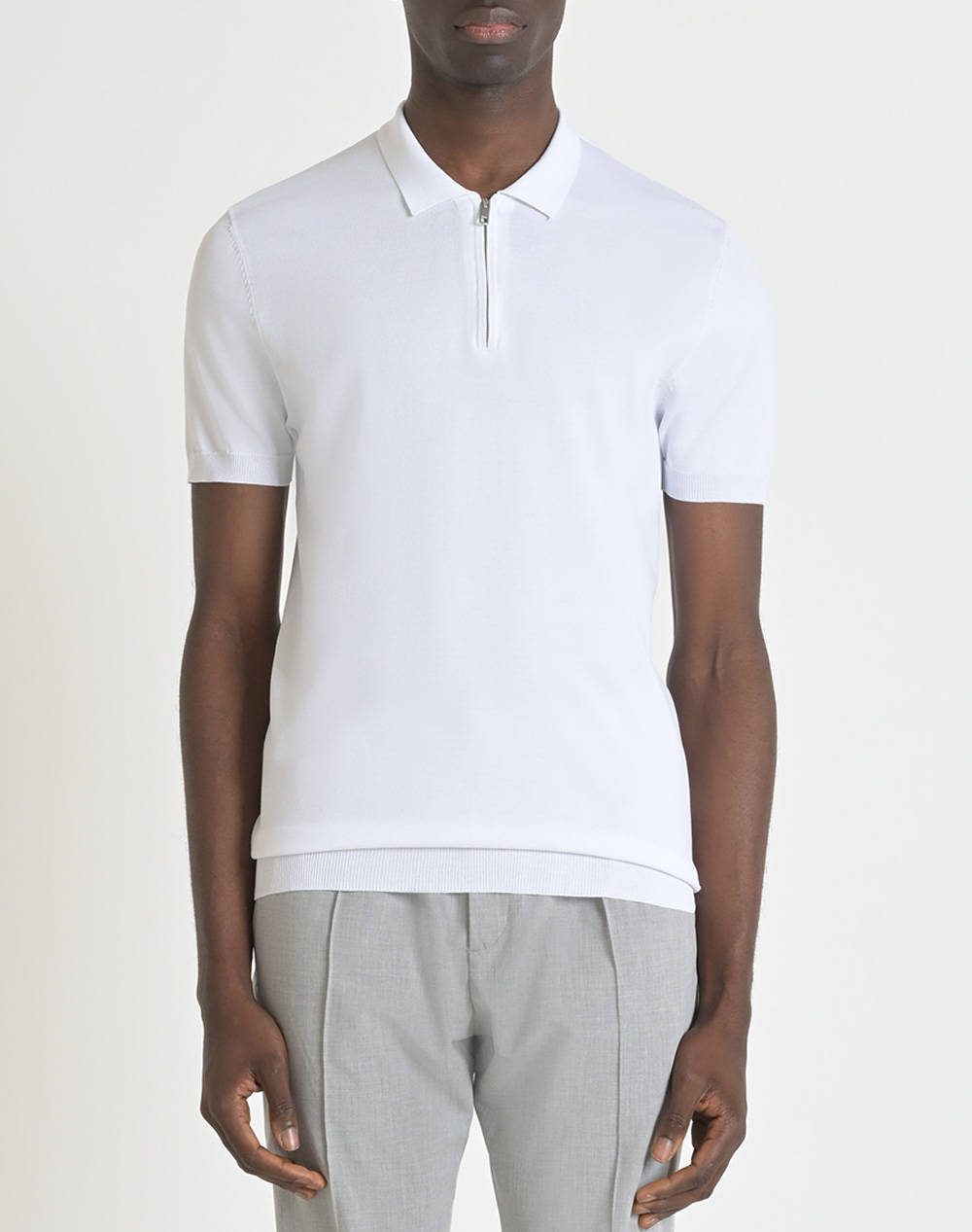 Antony Morato Mmsw01501Ya500084 Min Of 6 Sweater Super Slim Fit In Viscose Blend Yarn Men''S Pullover Men Clothes T Shirts & Sweatshirts Polo White