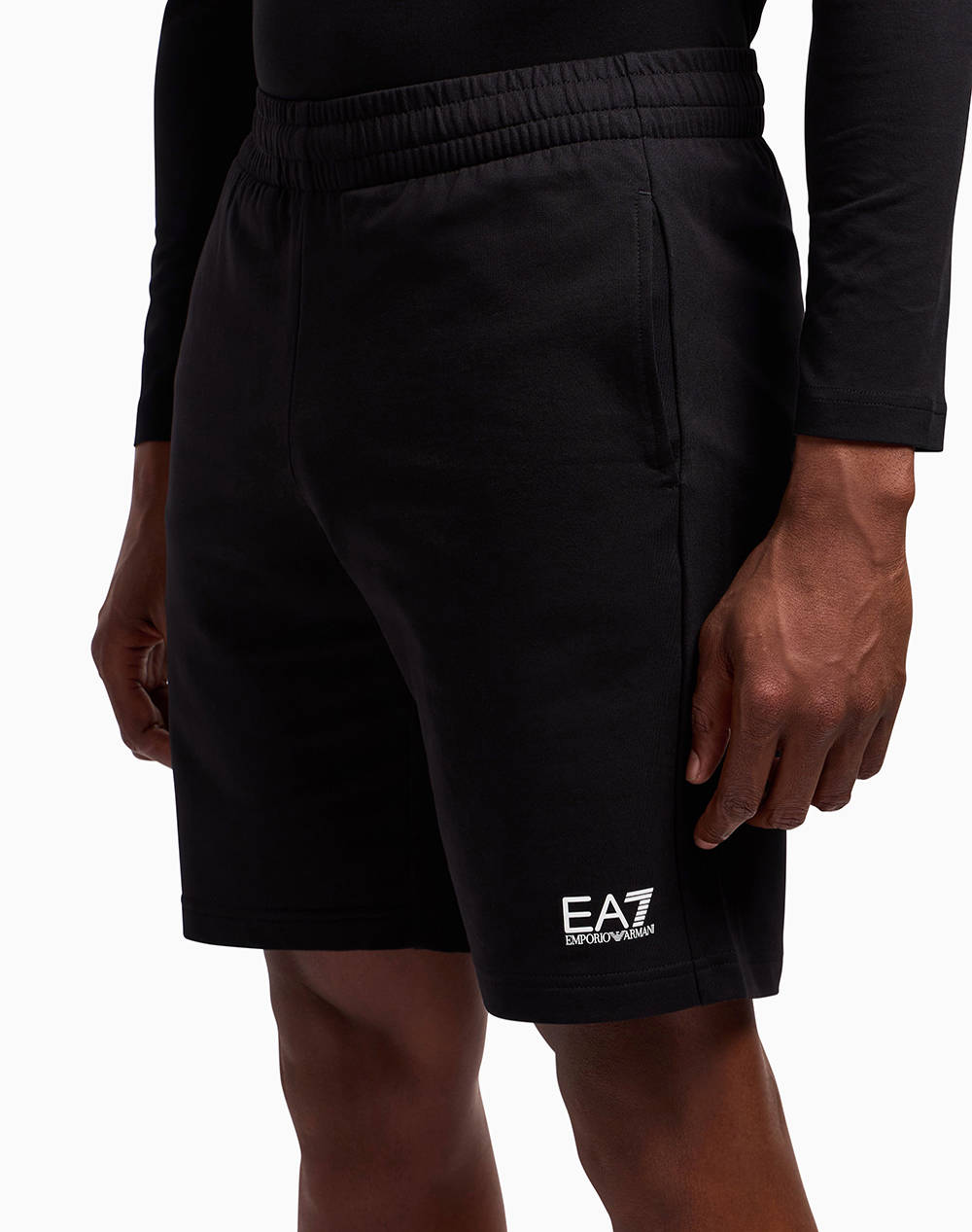 Ea7 Shorts Men Sports Bottom Clothing Shorts/Bermudas Black Cotton 8Nps65Pjvrz 1200 Male Shorts/Bermudas Black