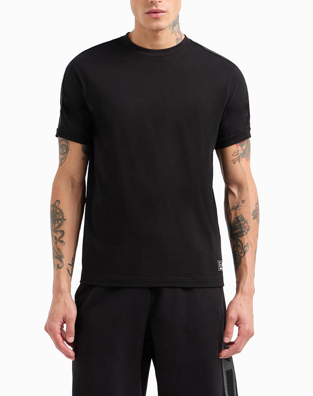 Ea7 T Shirt Men Clothes T Shirts & Sweatshirts T Shirts Black Cotton 7M000138Af10375 Uc001 Male T-Shirts Black