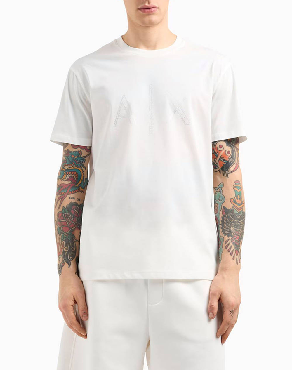 Armani Exchange T Shirt Men Clothes T Shirts & Sweatshirts T Shirts Offwhite Cotton Xm000325Af10364 U0009 Male T-Shirts