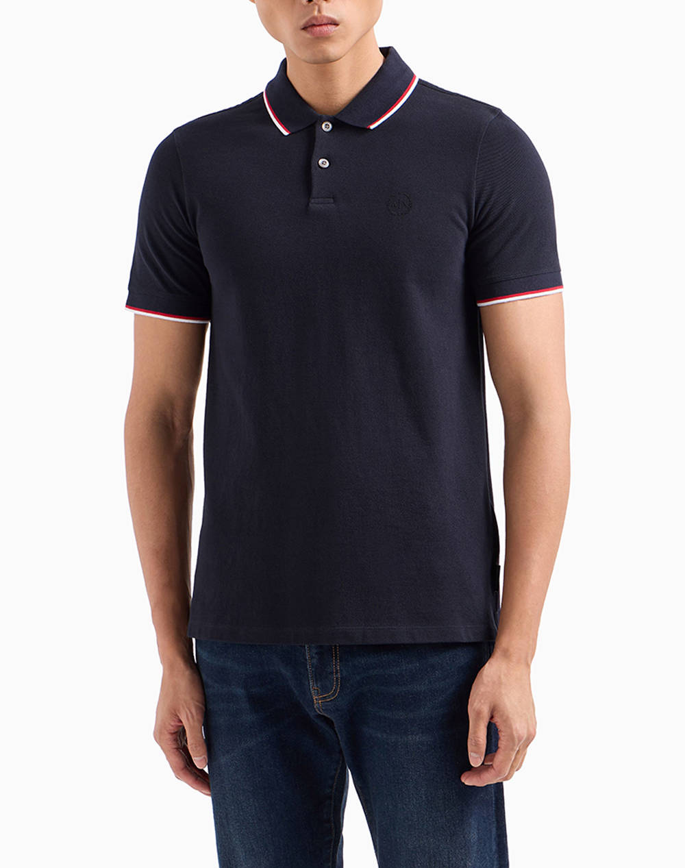 Armani Exchange Polo Shirt Men Clothes T Shirts & Sweatshirts Polo Navyblue Cotton 8Nzf75Z8M5Z 1510 Male Polo Blue