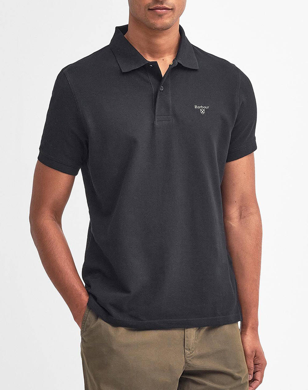 Barbour Lightweight Sports Polo Shirt Men Clothes T Shirts & Sweatshirts Polo Black Cotton Mml1367 Brbk31.2 Male Polo Black