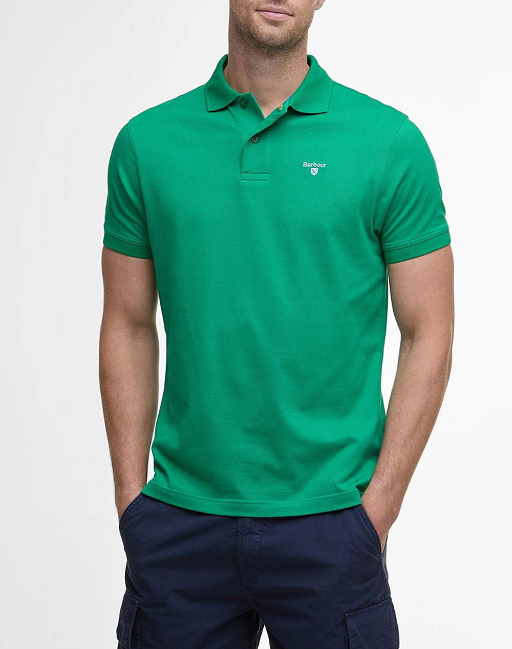 Barbour Active Tailored Fit Polo Shirt Men Clothes T Shirts & Sweatshirts Polo Green Cotton,Elastic,Synthetic Mml1471 Brgn39.01 Male Polo Green
