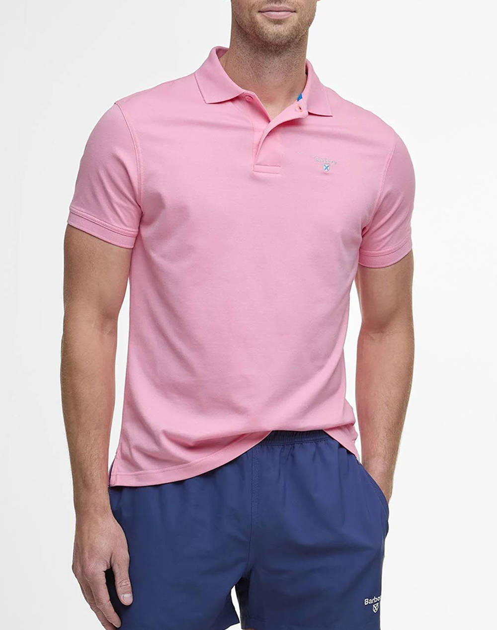 Barbour Active Tailored Fit Polo Shirt Men Clothes T Shirts & Sweatshirts Polo Pink Cotton,Elastic,Synthetic Mml1471 Brpi71.5 Male Polo
