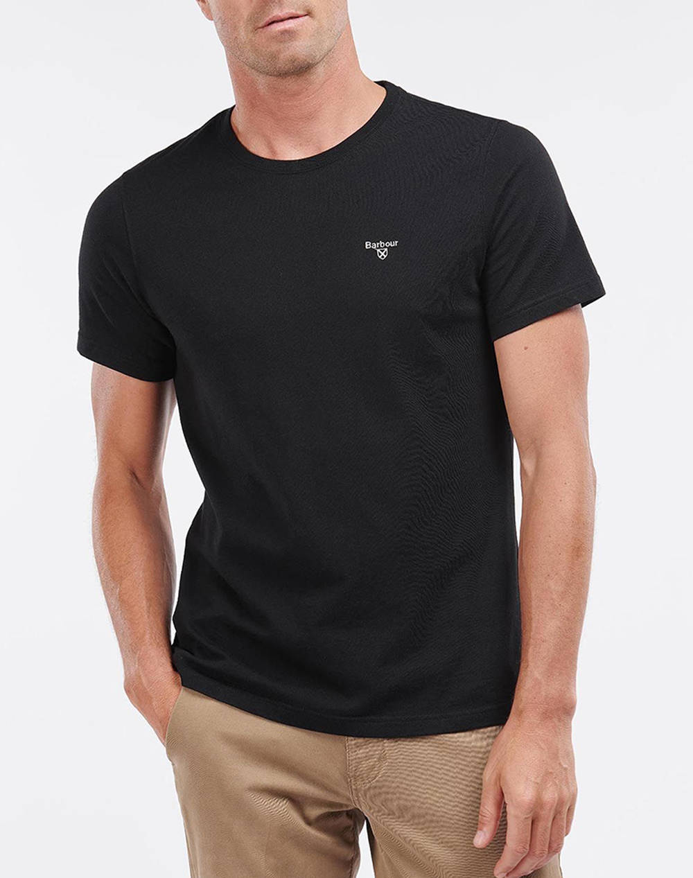 Barbour Essential Sports T Shirt Men Clothes T Shirts & Sweatshirts T Shirts Black Cotton Mts0331 Brbk31 Male T-Shirts Black