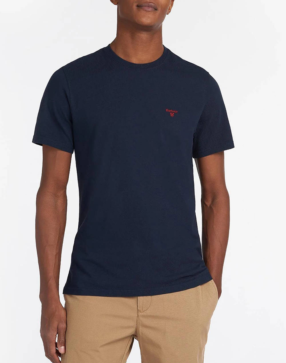 Barbour Essential Sports T Shirt Men Clothes T Shirts & Sweatshirts T Shirts Navyblue Cotton Mts0331 Brny91 Male T-Shirts Blue