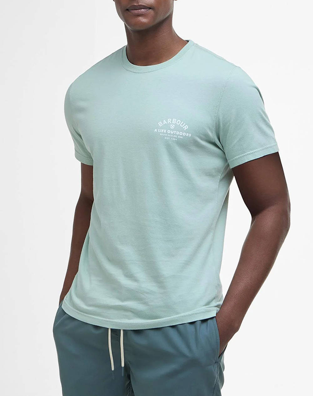 Barbour T Shirt Ss Men Clothes T Shirts & Sweatshirts T Shirts Aqua Cotton Mts1441 Brgn12.1 Male T-Shirts