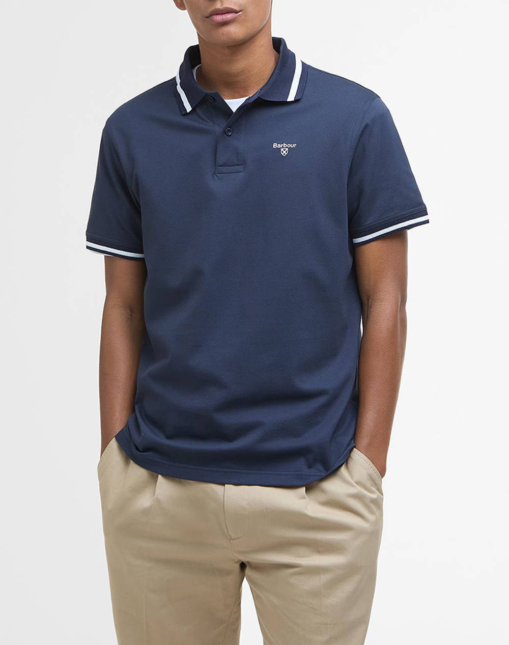 Barbour Polo Shirt Men Clothes T Shirts & Sweatshirts Polo Navyblue Cotton Mml1451 Brny91 Male Polo Blue