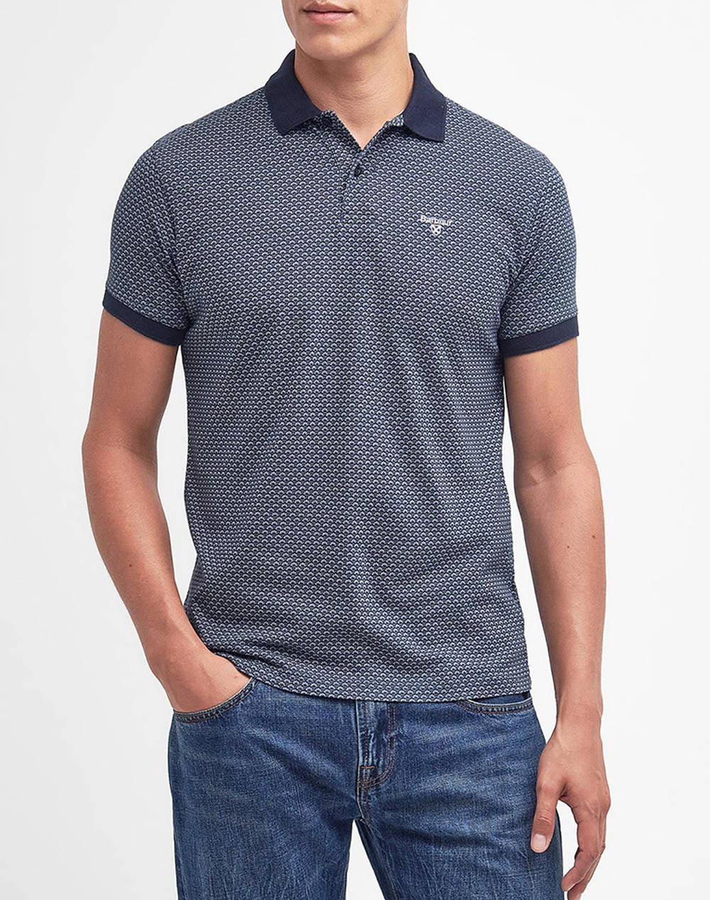 Barbour Polo Shirt Men Clothes T Shirts & Sweatshirts Polo Navyblue Cotton Mml1370 Brny91 Male Polo Blue