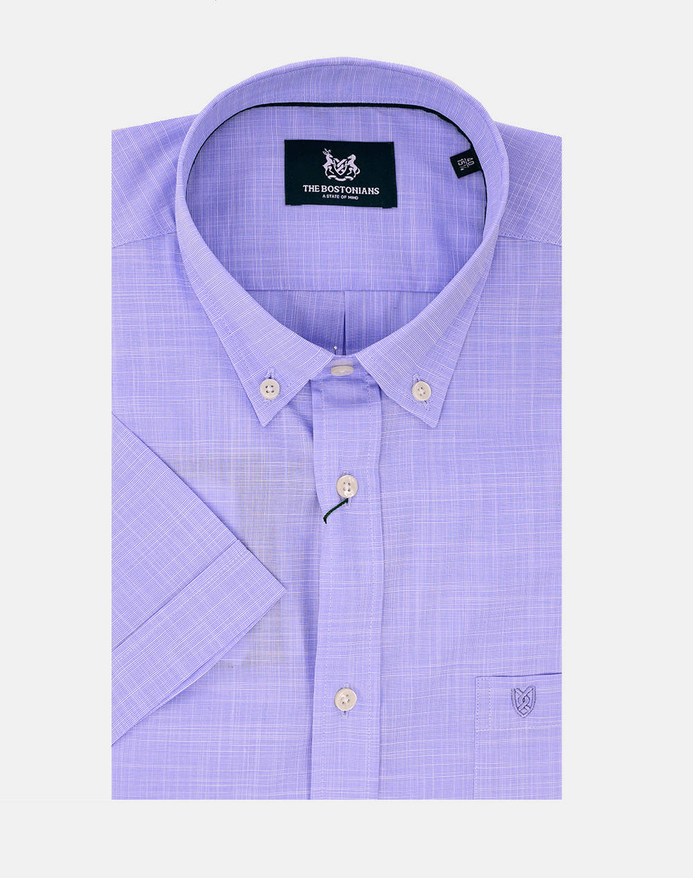 The Bostonians Shirt Fil A Fil Regular Fit Plain Fil A Fil Button Down Regular Fit Men Clothes Shirts Blue Cotton 3Bap0000 Sax Male Shirts Blue