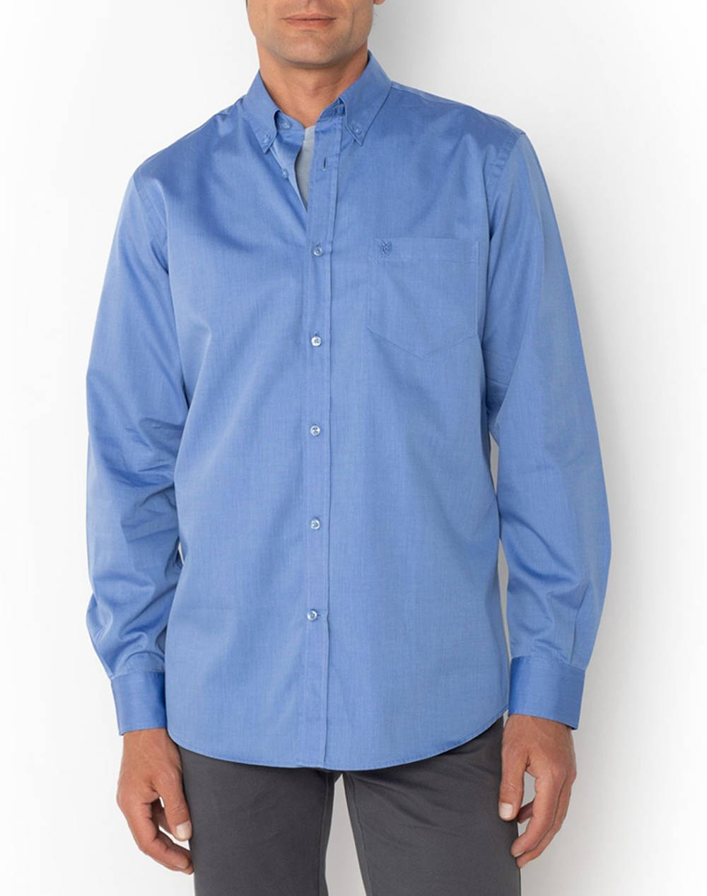 The Bostonians Shirt Fil A Fil Regular Fit Plain Fil A Fil Button Down Regular Fit Men Clothes Shirts Blue Cotton 3Aap0000 Sax Male Shirts Blue