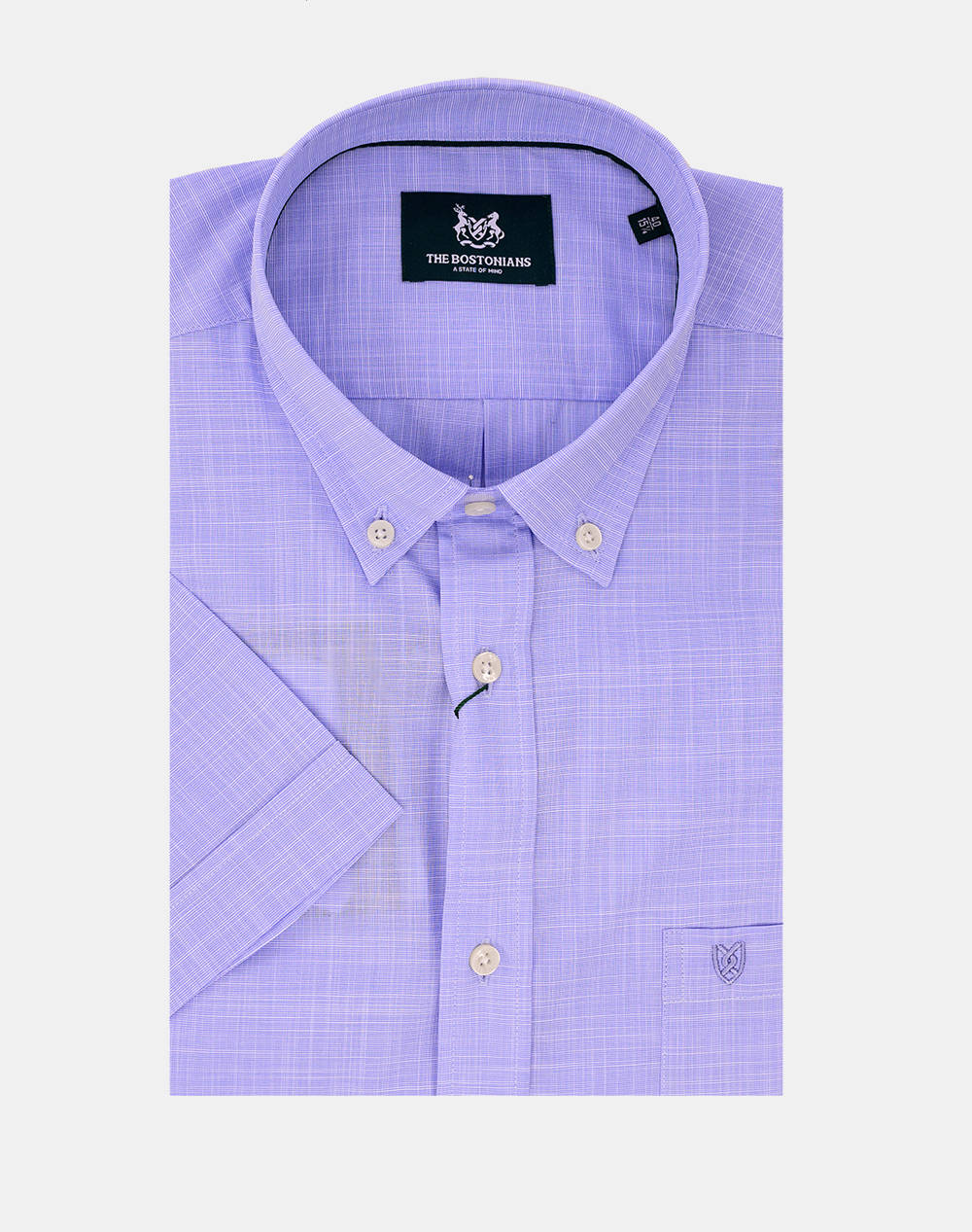 The Bostonians Shirt Regular Fit Plain Slub Button Down Regular Fit Men Clothes Shirts Lightblue Cotton 3Bap1857 Sky Male Shirts Blue