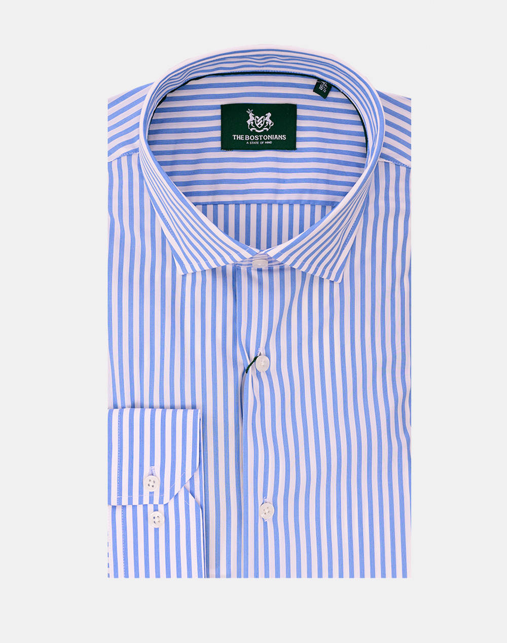The Bostonians Acorn Poplin Shirt Custom Fit Stripe Poplin Semi Rex Custom Fit Men Clothes Shirts Lightblue Cotton,Elastic,Synthetic 3Ans4875 Light