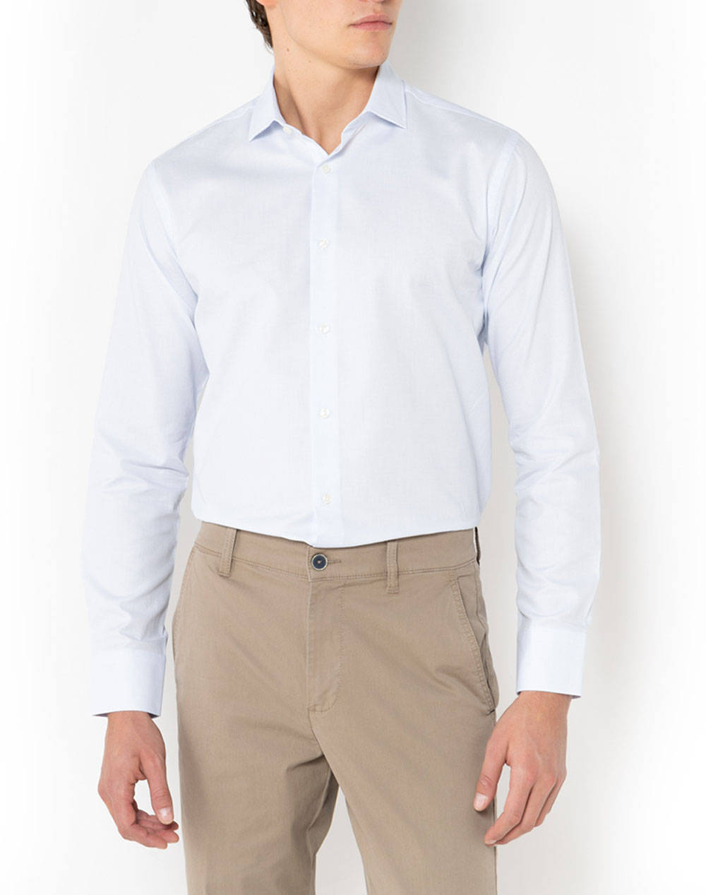 The Bostonians Shirt Dobby Custom Fit Patterned Dobby Semi Rex Custom Fit Men Clothes Shirts Skyblue Cotton 3Anp2383 Sky Male Shirts Blue